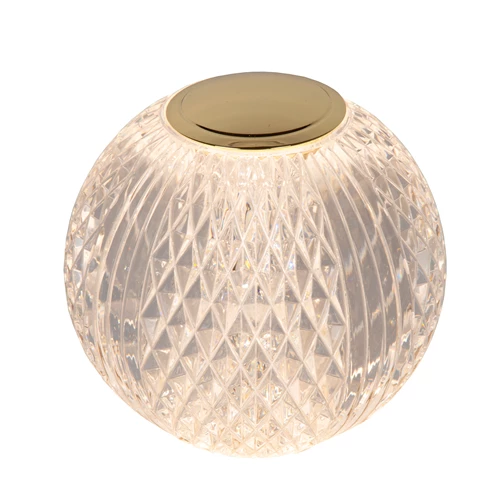 Lucide CINTRA - Lampe de table Rechargeable - Batterie/Piles - Ø 9 cm - LED 3 StepDim - 1x1,5W 3000K - Transparent - détail 2